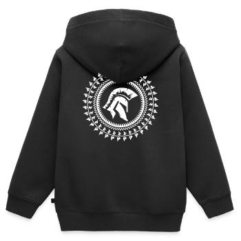 antik Fitness gym Symbol Logo Icon Illustration - Kinder Premium Organic Zip Hoodie - Schwarz - Hinten - AI Model Kid Male (0cm)