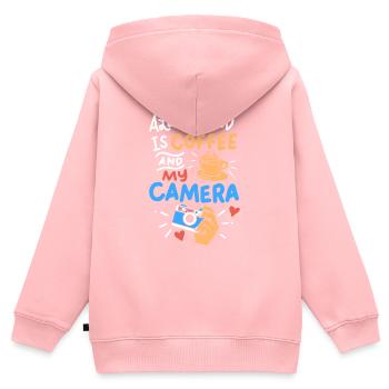 Fotografie - Kinder Premium Organic Zip Hoodie - Rosa - Hinten - AI Model Kid Female (0cm)