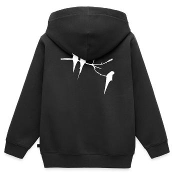 Oiseaux sur la branche - Sweat Premium à capuche zippé enfant bio - noir - Dos - AI Model Kid Male (0cm)