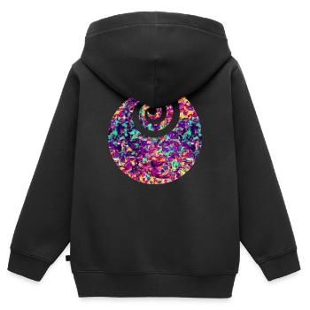 vecteur graphique graphique vecteur Vektorgraphik - Sweat Premium à capuche zippé enfant bio - noir - Dos - AI Model Kid Male (0cm)