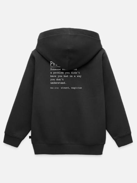 PHILOSOPHER - Kinder Premium Organic Zip Hoodie - Schwarz