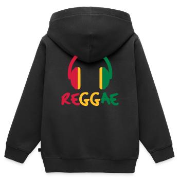 Reggae - Kinder Premium Organic Zip Hoodie - Schwarz - Hinten - AI Model Kid Male (0cm)