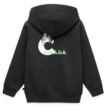 Canada - Sweat Premium à capuche zippé enfant bio - noir - Dos - AI Model Kid Male (0cm)
