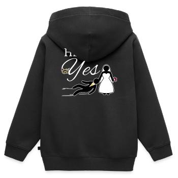 Junggeselle Junggesellin Hochzeitsfeier Party - Kinder Premium Organic Zip Hoodie - Schwarz - Hinten - AI Model Kid Male (0cm)