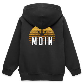 Moin Hamburg Anker Hamburger Hafen Fan Stadt HH - Kinder Premium Organic Zip Hoodie - Schwarz - Hinten - AI Model Kid Male (0cm)
