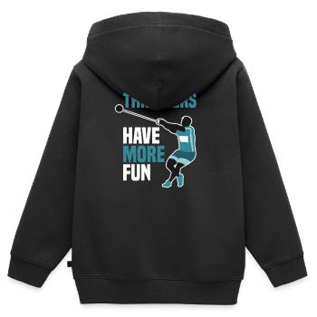 Athlétisme - Sweat Premium à capuche zippé enfant bio - noir - Dos - AI Model Kid Male (0cm)