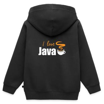 I love Java - Kids Premium Organic Zip-up Hoodie - black - Back - AI Model Kid Male (0cm)