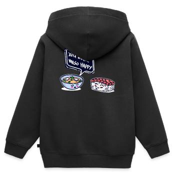 Sushi soupe soupe nourriture préférée repas repas - Sweat Premium à capuche zippé enfant bio - noir - Dos - AI Model Kid Male (0cm)