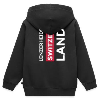 Lenzerheide Souvenir Graubünden Schweiz - Kinder Premium Organic Zip Hoodie - Schwarz - Hinten - AI Model Kid Male (0cm)