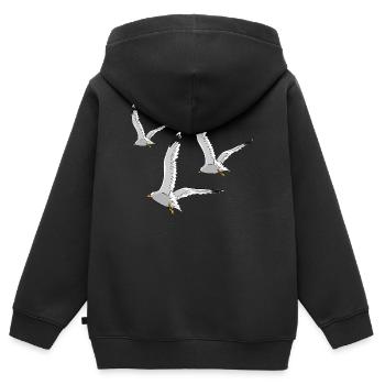 moewe vogel strand urlaub - Kinder Premium Organic Zip Hoodie - Schwarz - Hinten - AI Model Kid Male (0cm)