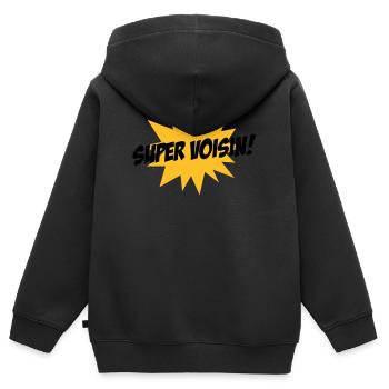 Super Voisin ! - Sweat Premium à capuche zippé enfant bio - noir - Dos - AI Model Kid Male (0cm)