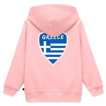 Grèce Armoiries / Cadeau Athènes Pirée - Sweat Premium à capuche zippé enfant bio - rose - Dos - AI Model Kid Female (0cm)