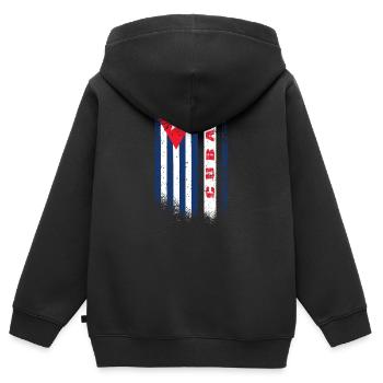 Kuba Flagge / Cuba Geschenk Karibik Havanna - Kinder Premium Organic Zip Hoodie - Schwarz - Hinten - AI Model Kid Male (0cm)