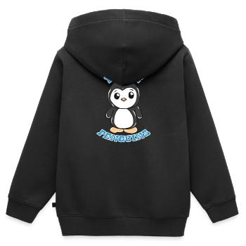 manchot - Sweat Premium à capuche zippé enfant bio - noir - Dos - AI Model Kid Male (0cm)