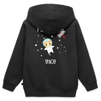 Chat scientifique - Sweat Premium à capuche zippé enfant bio - noir - Dos - AI Model Kid Male (0cm)