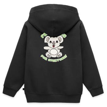 Koala Umarmung - Kinder Premium Organic Zip Hoodie - Schwarz - Hinten - AI Model Kid Male (0cm)