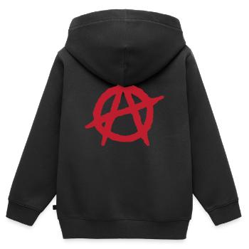 Anarchy symbol Anarchie anarchie anarquia anarchia - Kids Premium Organic Zip-up Hoodie - black - Back - AI Model Kid Male (0cm)