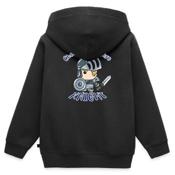 Ritter - Kinder Premium Organic Zip Hoodie - Schwarz - Hinten - AI Model Kid Male (0cm)
