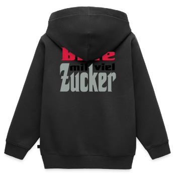 Bitte viel Zucker - Kinder Premium Organic Zip Hoodie - Schwarz - Hinten - AI Model Kid Male (0cm)