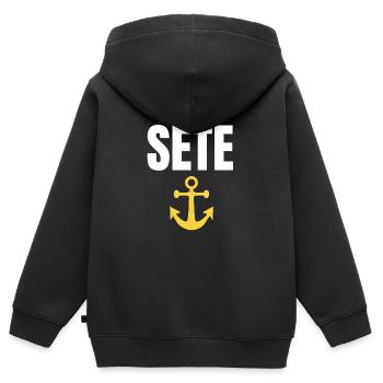 Sète Anker Grafik Sète Souvenir - Kinder Premium Organic Zip Hoodie - Schwarz - Hinten - AI Model Kid Male (0cm)