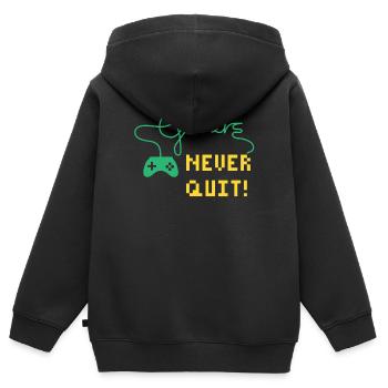 Gamer - Kinder Premium Organic Zip Hoodie - Schwarz - Hinten - AI Model Kid Male (0cm)