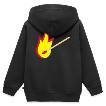 fire - Kids Premium Organic Zip-up Hoodie - black - Back - AI Model Kid Male (0cm)