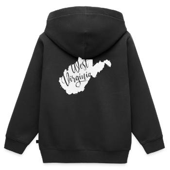 West Virginia - Kinder Premium Organic Zip Hoodie - Schwarz - Hinten - AI Model Kid Male (0cm)
