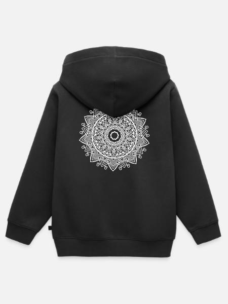 Mandala - Kinder Premium Organic Zip Hoodie - Schwarz