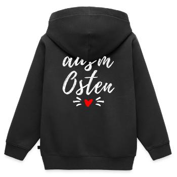 Osten - Ossi - Ost Deutschland - Mauerfall - Kinder Premium Organic Zip Hoodie - Schwarz - Hinten - AI Model Kid Male (0cm)