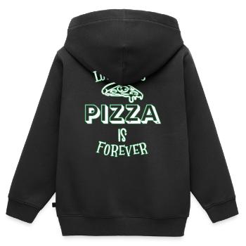 Pizza - Kinder Premium Organic Zip Hoodie - Schwarz - Hinten - AI Model Kid Male (0cm)