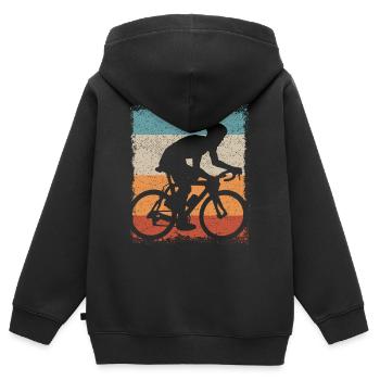 Cyclist / Rennrad / Fahrrad / Tour / Fahrradkurier - Kinder Premium Organic Zip Hoodie - Schwarz - Hinten - AI Model Kid Male (0cm)