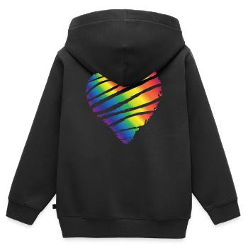 Buntes Herz Herzchen Herzbeben Valentinstag Liebe - Kinder Premium Organic Zip Hoodie - Schwarz - Hinten - AI Model Kid Male (0cm)