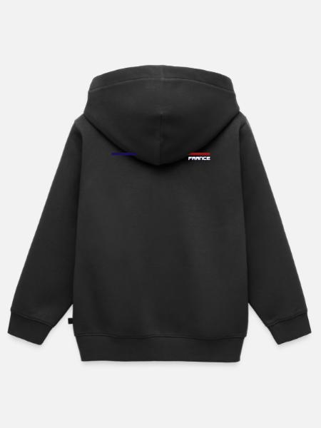 Drapeau Français - Sweat Premium à capuche zippé enfant bio - noir
