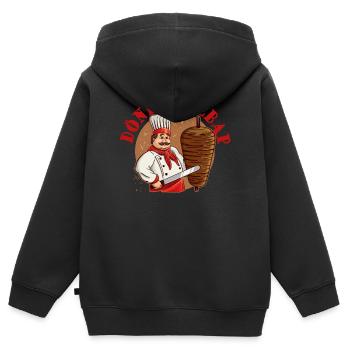 Döner Kebab Kebap Grillen Grillfleisch Spieß - Kinder Premium Organic Zip Hoodie - Schwarz - Hinten - AI Model Kid Male (0cm)