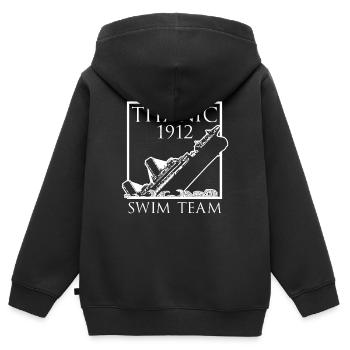 Titanic 1912 Swim Team Drôle De Chemise Titanic - Sweat Premium à capuche zippé enfant bio - noir - Dos - AI Model Kid Male (0cm)