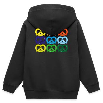 brezel salzbrezel - Kinder Premium Organic Zip Hoodie - Schwarz - Hinten - AI Model Kid Male (0cm)