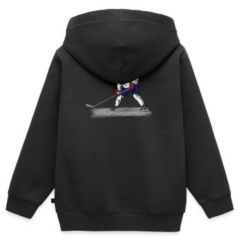 Hockey - Kinder Premium Organic Zip Hoodie - Schwarz - Hinten - AI Model Kid Male (0cm)