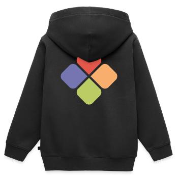 kleeblatt symbol colors shamrock Farben Geschenk - Kinder Premium Organic Zip Hoodie - Schwarz - Hinten - AI Model Kid Male (0cm)