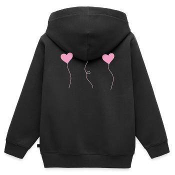 heart - Kinder Premium Organic Zip Hoodie - Schwarz - Hinten - AI Model Kid Male (0cm)
