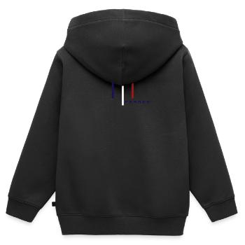 Französische Patriot Flagge - Kinder Premium Organic Zip Hoodie - Schwarz - Hinten - AI Model Kid Male (0cm)
