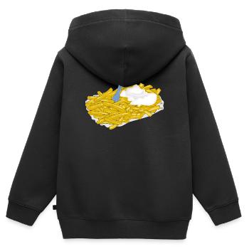 pommes frites speise fast food - Kinder Premium Organic Zip Hoodie - Schwarz - Hinten - AI Model Kid Male (0cm)