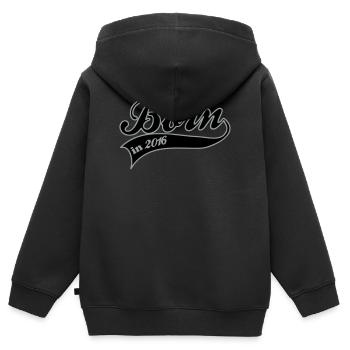 born in 2016 - Sweat Premium à capuche zippé enfant bio - noir - Dos - AI Model Kid Male (0cm)