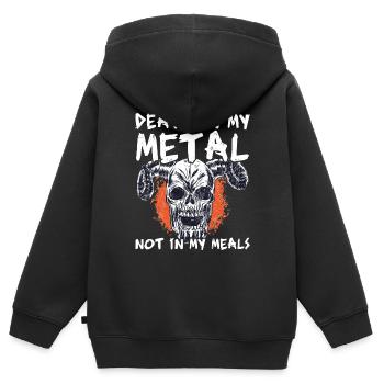 Vegan Death Metal - Kids Premium Organic Zip-up Hoodie - black - Back - AI Model Kid Male (0cm)