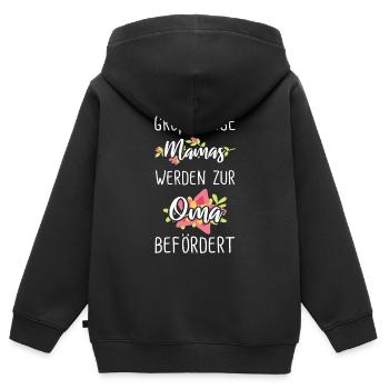 Grand-mère mère grand-mère - Sweat Premium à capuche zippé enfant bio - noir - Dos - AI Model Kid Male (0cm)