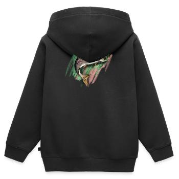 Truite - Sweat Premium à capuche zippé enfant bio - noir - Dos - AI Model Kid Male (0cm)