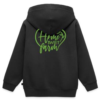 ferme - Sweat Premium à capuche zippé enfant bio - noir - Dos - AI Model Kid Male (0cm)