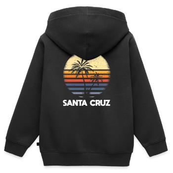 Santa Cruz California - Kinder Premium Organic Zip Hoodie - Schwarz - Hinten - AI Model Kid Male (0cm)