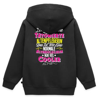 Altenpflegerin Tattoo - Kinder Premium Organic Zip Hoodie - Schwarz - Hinten - AI Model Kid Male (0cm)