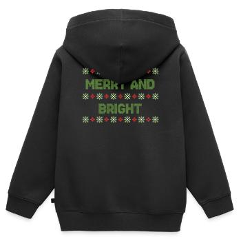 Ugly Christmas Weihnachtspullover - Kinder Premium Organic Zip Hoodie - Schwarz - Hinten - AI Model Kid Male (0cm)