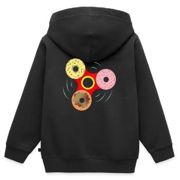 Donut Fidget Spinner Sweet Mashup - Kinder Premium Organic Zip Hoodie - Schwarz - Hinten - AI Model Kid Male (0cm)
